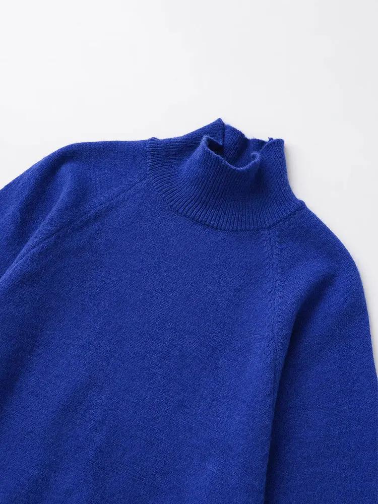 NLZGMSJ – pull tricoté décontracté pour femme, ample, manches longues, col mi-haut, surdimensionné, 
