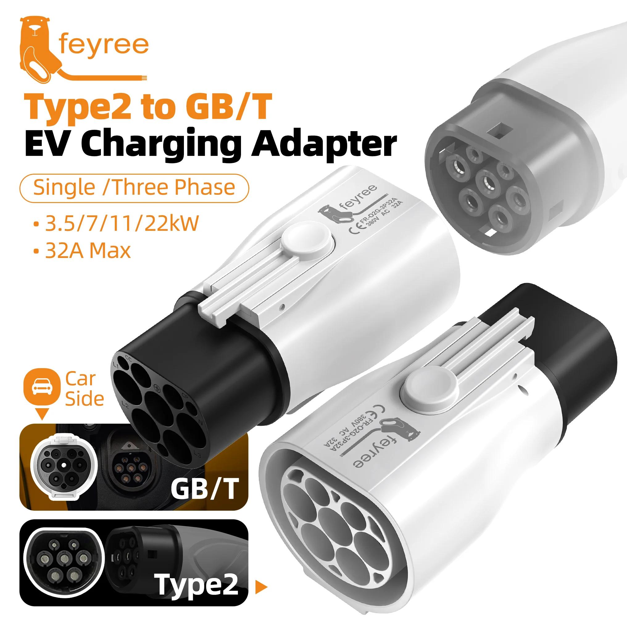 Adaptateur de chargeur Fey123 EV Type 2 IEC 62196-2 vers GB/T, connecteur EV de charge de véhicule é