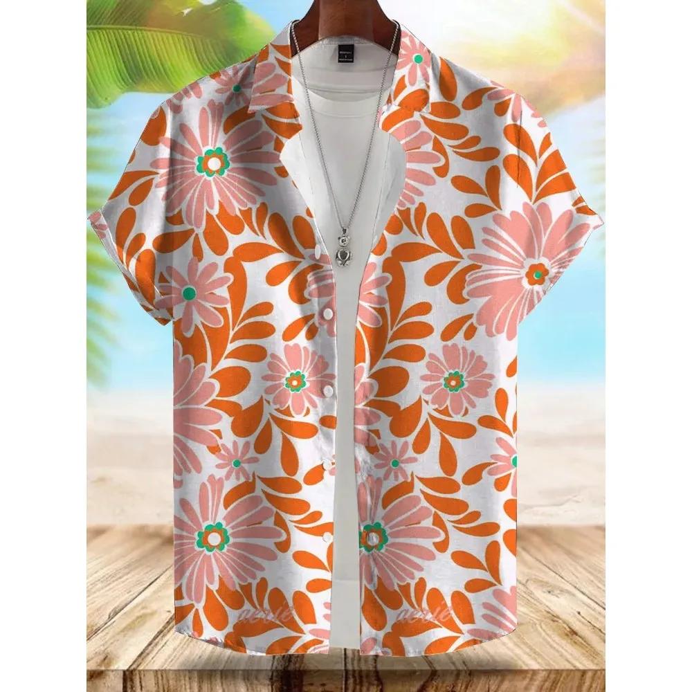 Bord de mer Style hawaïen chemise pour hommes vacances d'été décontracté hommes chemise à manches co