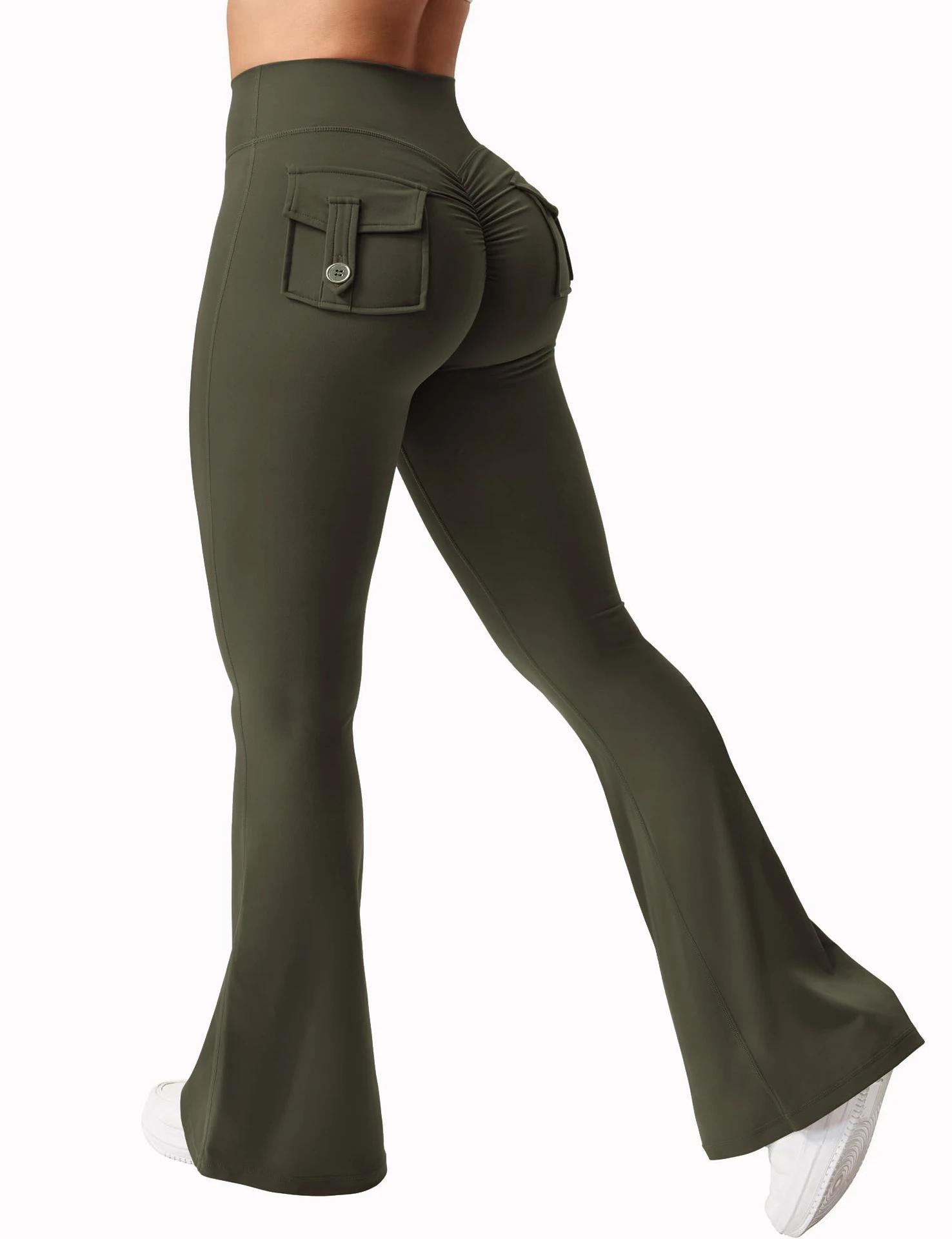 Leggings de Yoga à jambes larges et extensibles pour femmes, sensation nue, vêtements de travail de 