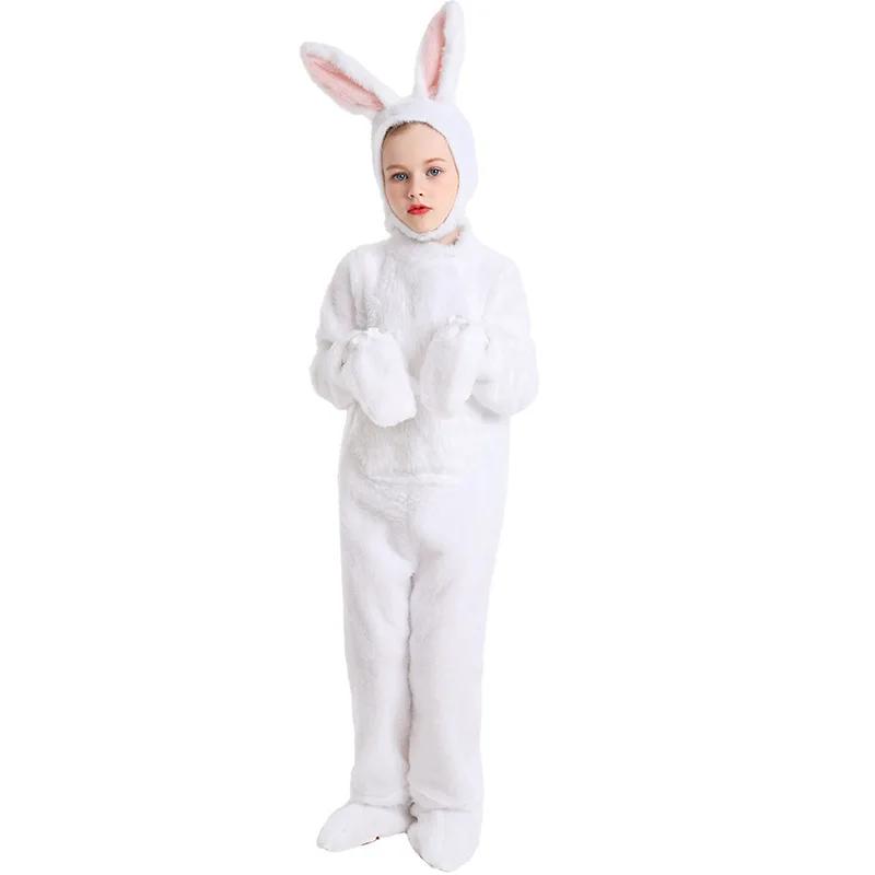 Pyjama une pièce en peluche lapin mignon pour enfants, idéal pour spectacle sur le thème de la forêt