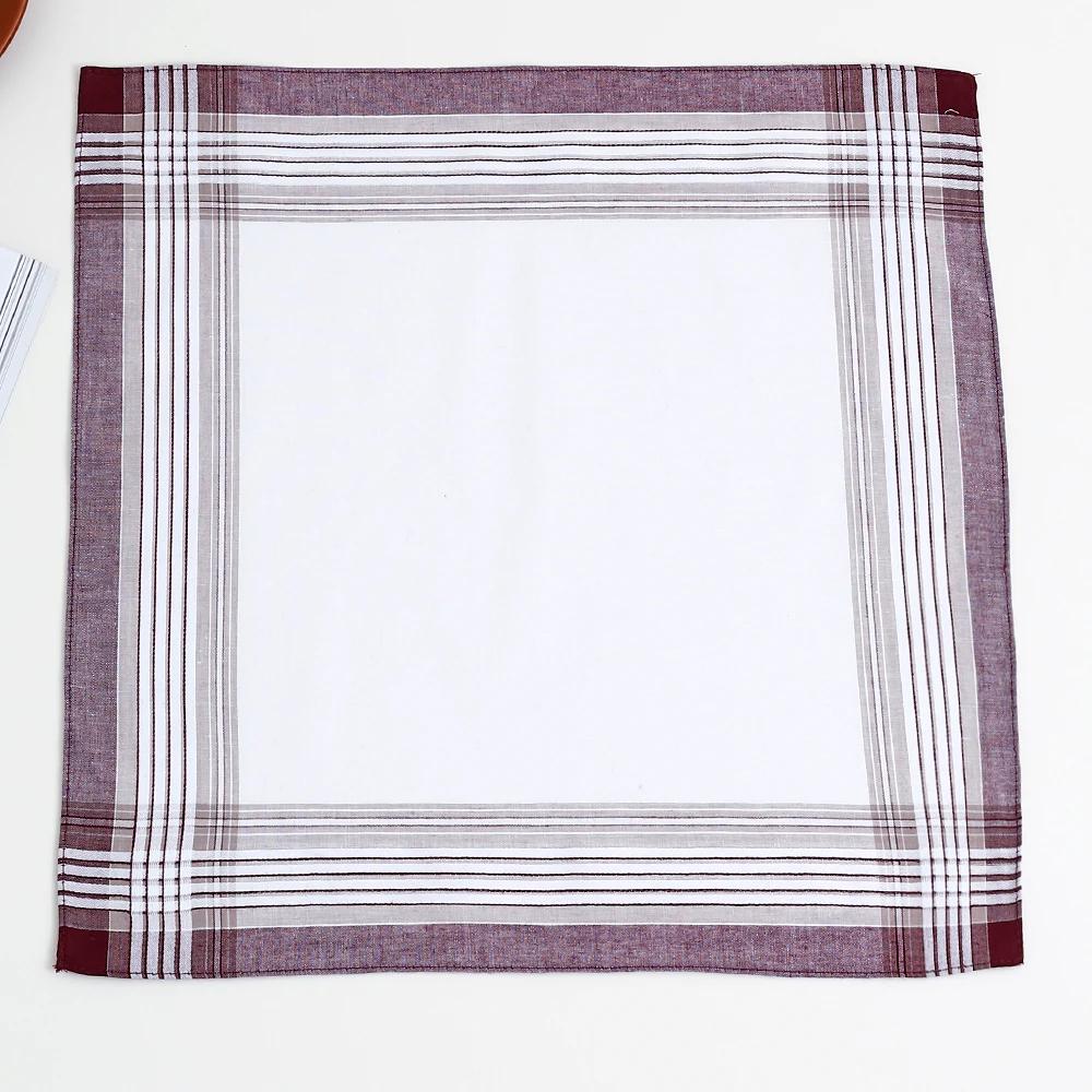 Mouchoirs en pur coton teint en fil pour hommes, mouchoirs à carreaux classiques, souvenirs du marié