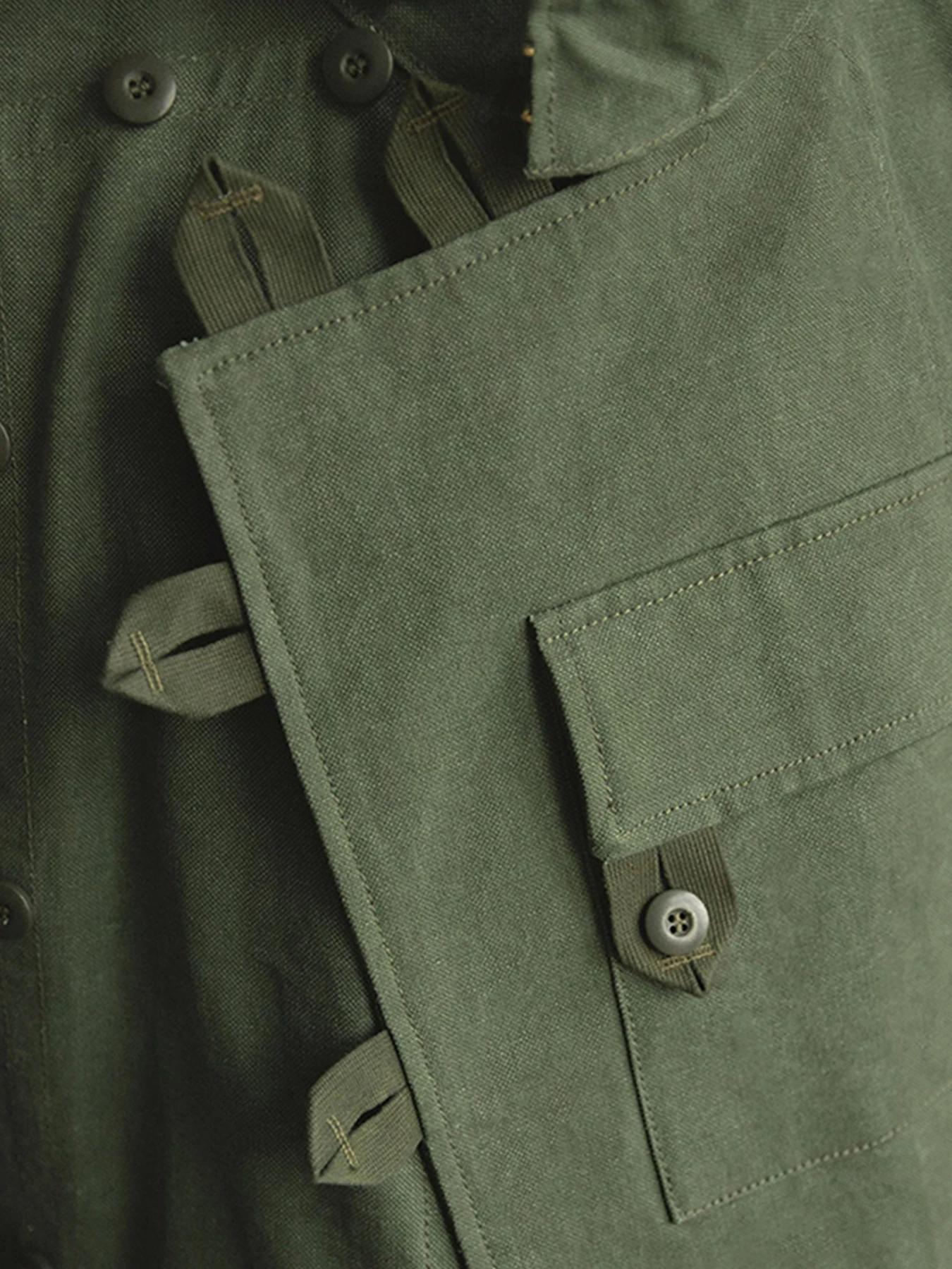 Veste de moto suédoise, veste courte décontractée pour homme, style militaire rétro vert, 100% coton