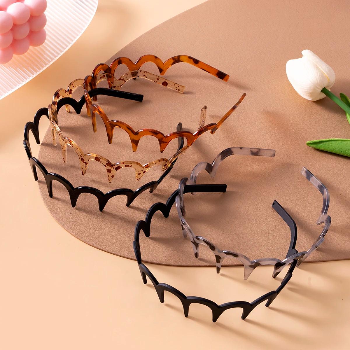 Peigne à cheveux coréen pour femmes, bandeau antidérapant en plastique en forme de U, cerceaux pour 