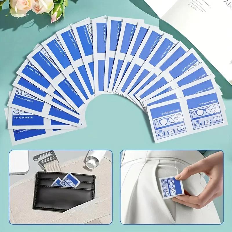 100 lingettes nettoyantes jetables pour lunettes - emballées individuellement, adaptées aux lunettes
