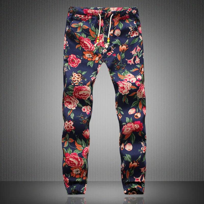 Pantalon de jogging homme imprimé floral, nouvelle mode printemps 2026, taille européenne, décontrac