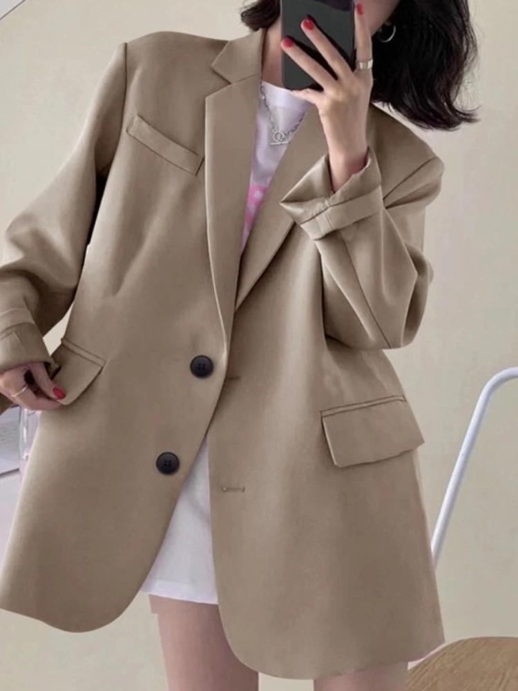 Nouvelle veste de costume unie pour femme, printemps-été, style coréen, décontractée et confortable,