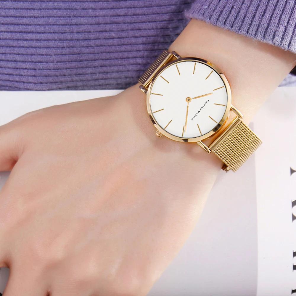 Montre-Bracelet pour femmes, 1 ensemble, mouvement à Quartz japonais, Simple, or Rose, maille en aci