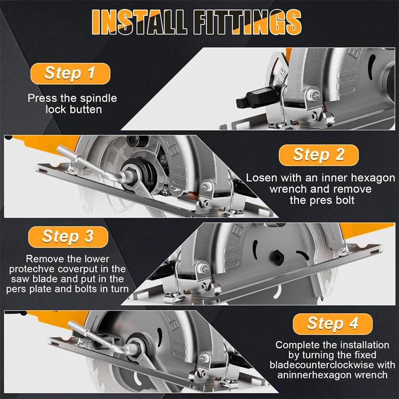 Scie circulaire électrique sans balais Electric Goddess 5 pouces ﻿ Pour batterie Dewalt 20V ﻿ Outil 