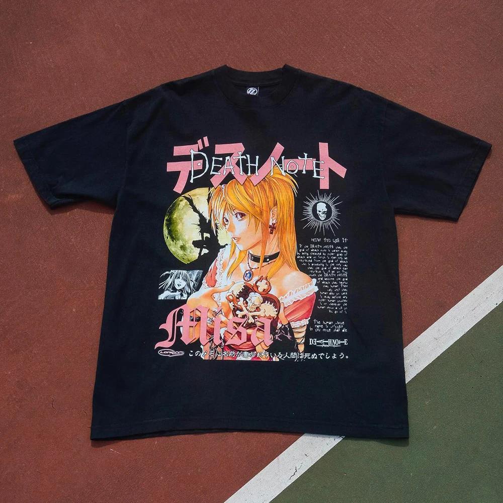 Death Note Anime Misa Amane Streetwear T-shirt à manches courtes Anime vêtements surdimensionné T-sh