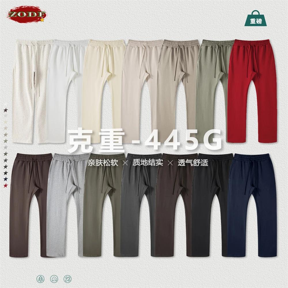 ZODF nouveau 2025 automne hommes 445GSM pantalons de survêtement unisexe haute rue doux tricoté pant