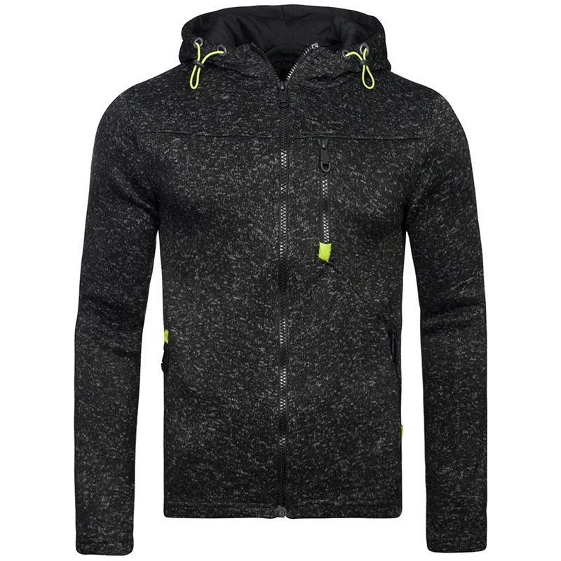 Sweat à capuche pour hommes avec poches latérales à glissière mince laine couleur unie survêtement d
