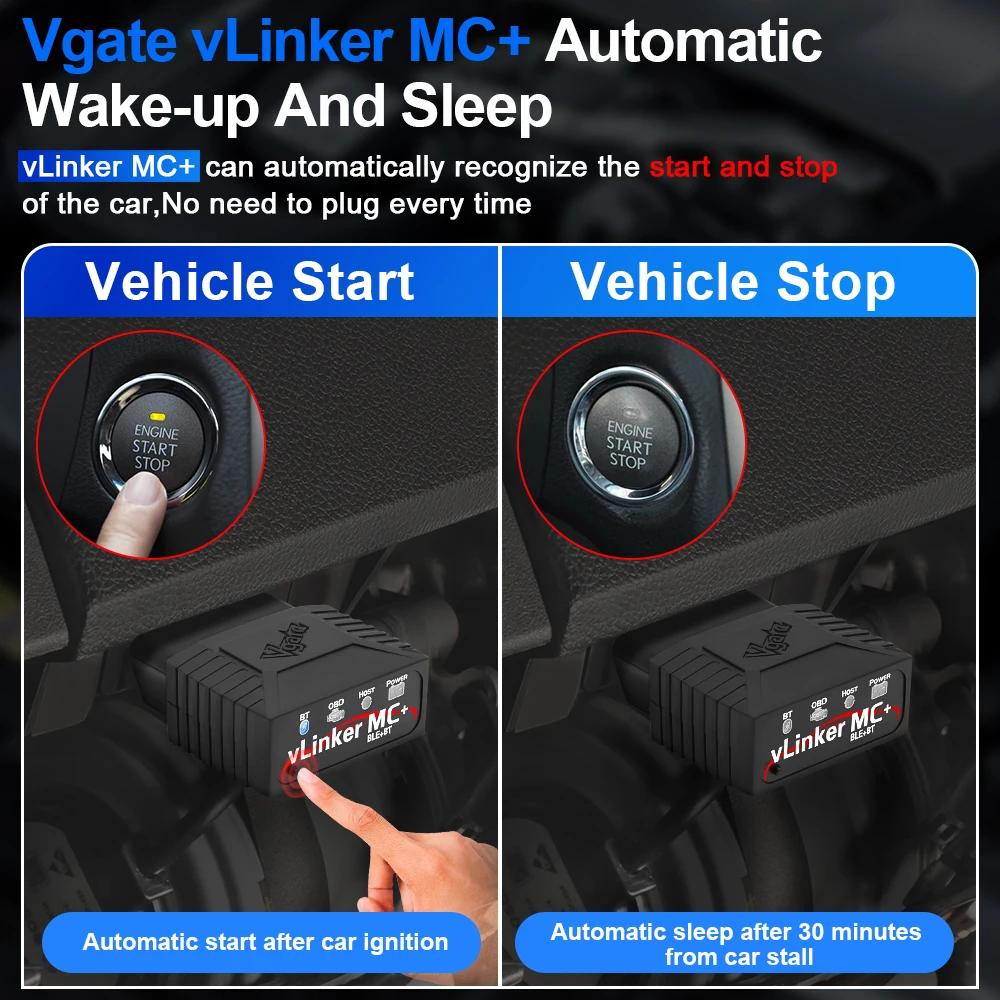 Vgate vLinker MC ELM327 V2.2 Bluetooth 3.0 4.0 Scanner OBD2 OBD 2 BimmerCode FORScan outils de Diagn