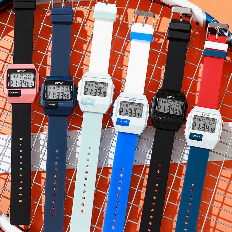 TPW 36mm montre numérique de taille moyenne pour les femmes compteur adolescent résistant à l'eau
