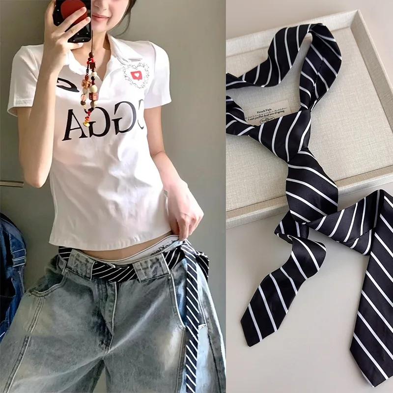 Nouveau JK cravates femmes rayé cou cravate filles Style japonais pour Jk uniforme longue maigre cra