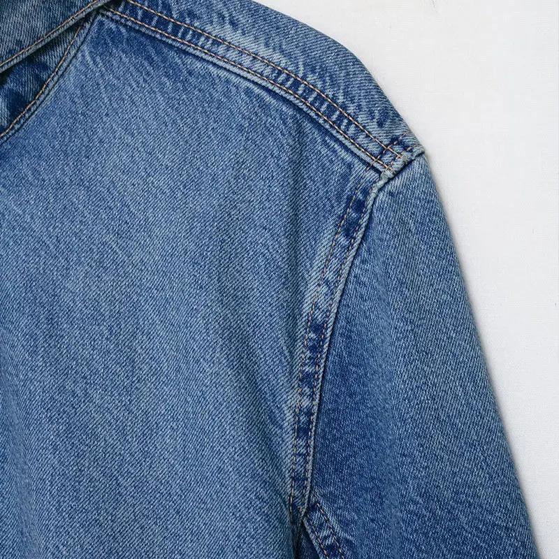 Vestes en jean décontractées à col montant et manches longues pour femme, nouvelle collection Printe