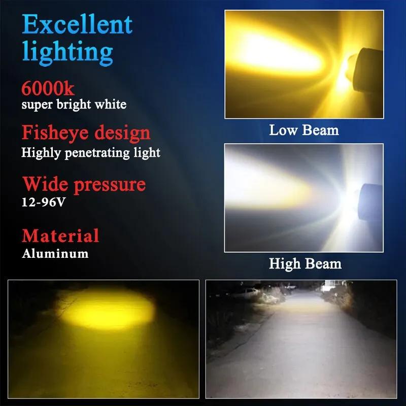 1 pièces 10000LM H4 LED phare de moto H6 BA20D P15D Led CSP lentille blanc jaune salut Lo faisceau m