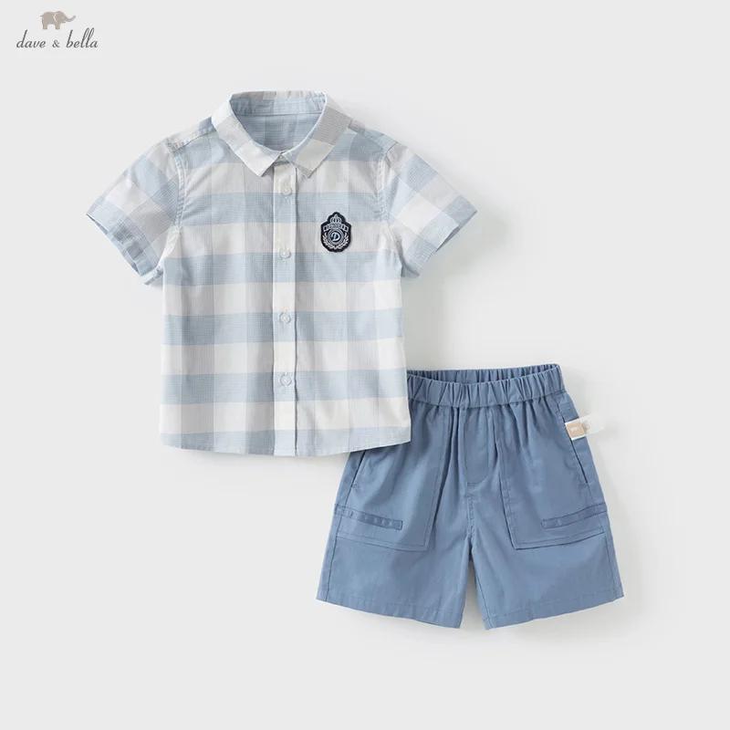 Dave Bella garçons costume Plaid été à manches courtes T-shirt Shorts deux pièces ensemble enfants G