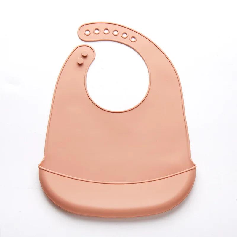 Bavoir bébé réglable imperméable bavoirs bébés doux comestible Silicone nouveau-né salive dégoulinan