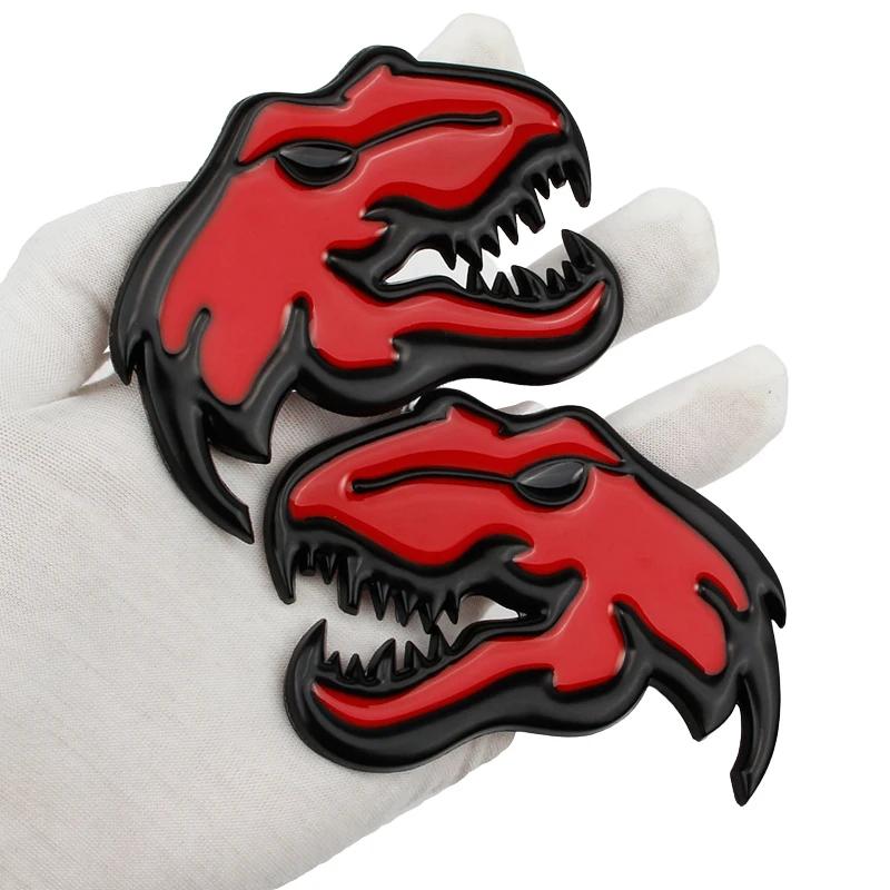 Voiture métal tyrannosaure Rex vélociraptor Raptor dinosaure Logo coffre corps Badge emblème décalco