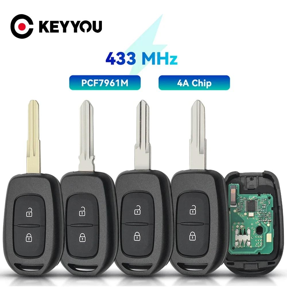 KEYYOU – clé télécommande de voiture 2/3BNT, pour Renault Sandero Logan Lodgy Dokker Dacia Duster 4A