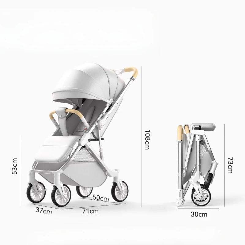 Poussette bébé vue haute peut s'asseoir ou s'allonger bidirectionnelle absorbant les chocs pliable P