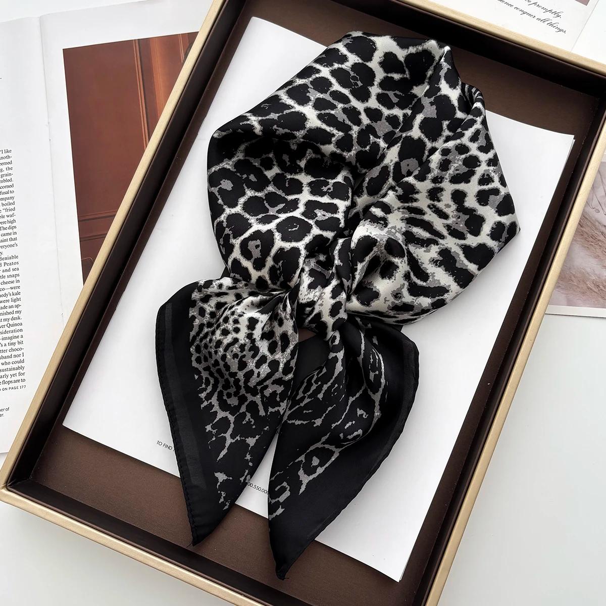 Foulard de cou en Satin imprimé Floral pour femme, Foulard carré pour cheveux, bandeau, châles, Band