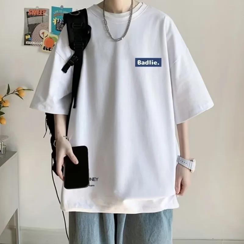 【Taille 8XL】 T-shirt décontracté pour hommes et adolescents, T-shirt américain Vintage avec lettres 
