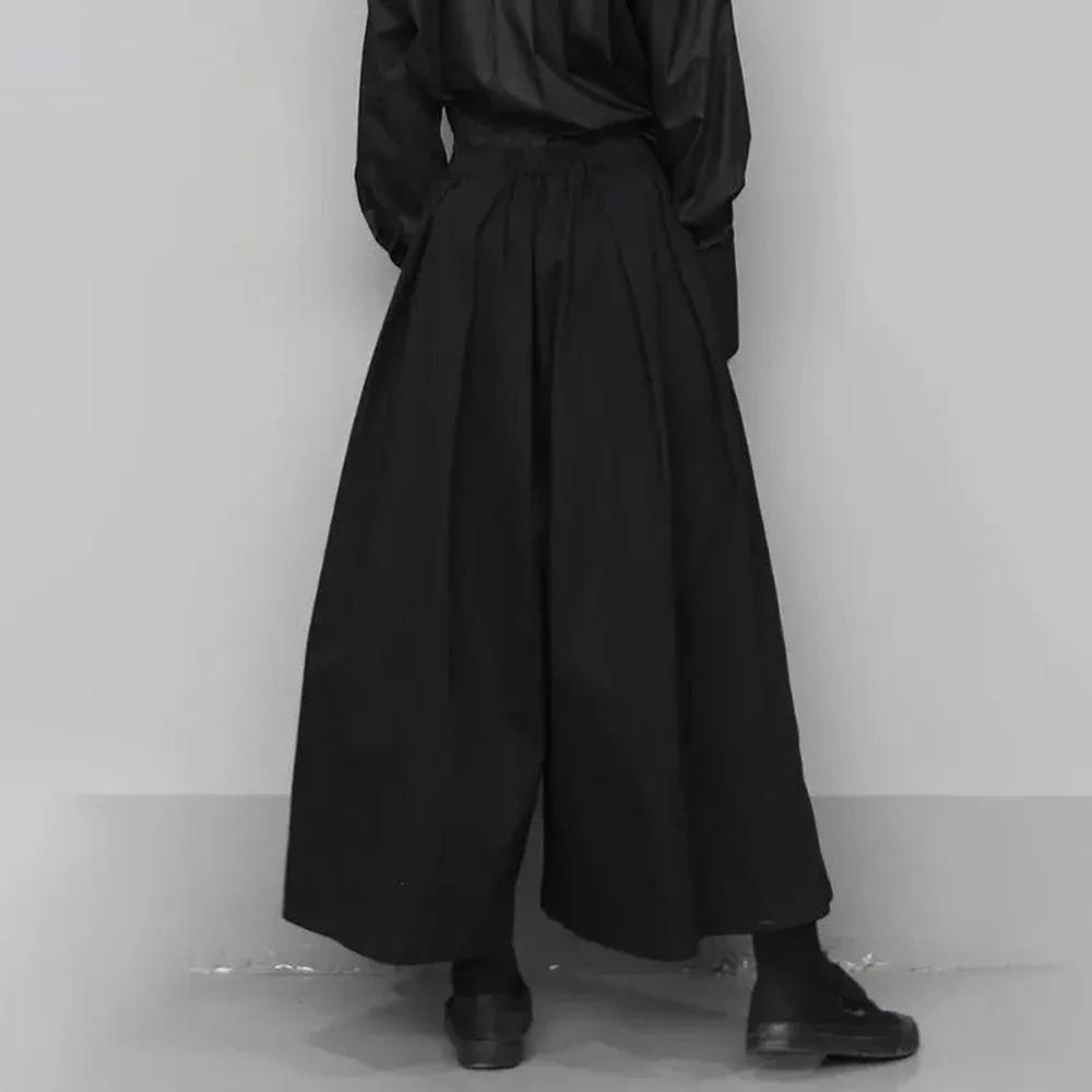 Pantalon Hakama ample à 7 points, Style gothique foncé, nouvelle tendance, jambes larges, sans genre