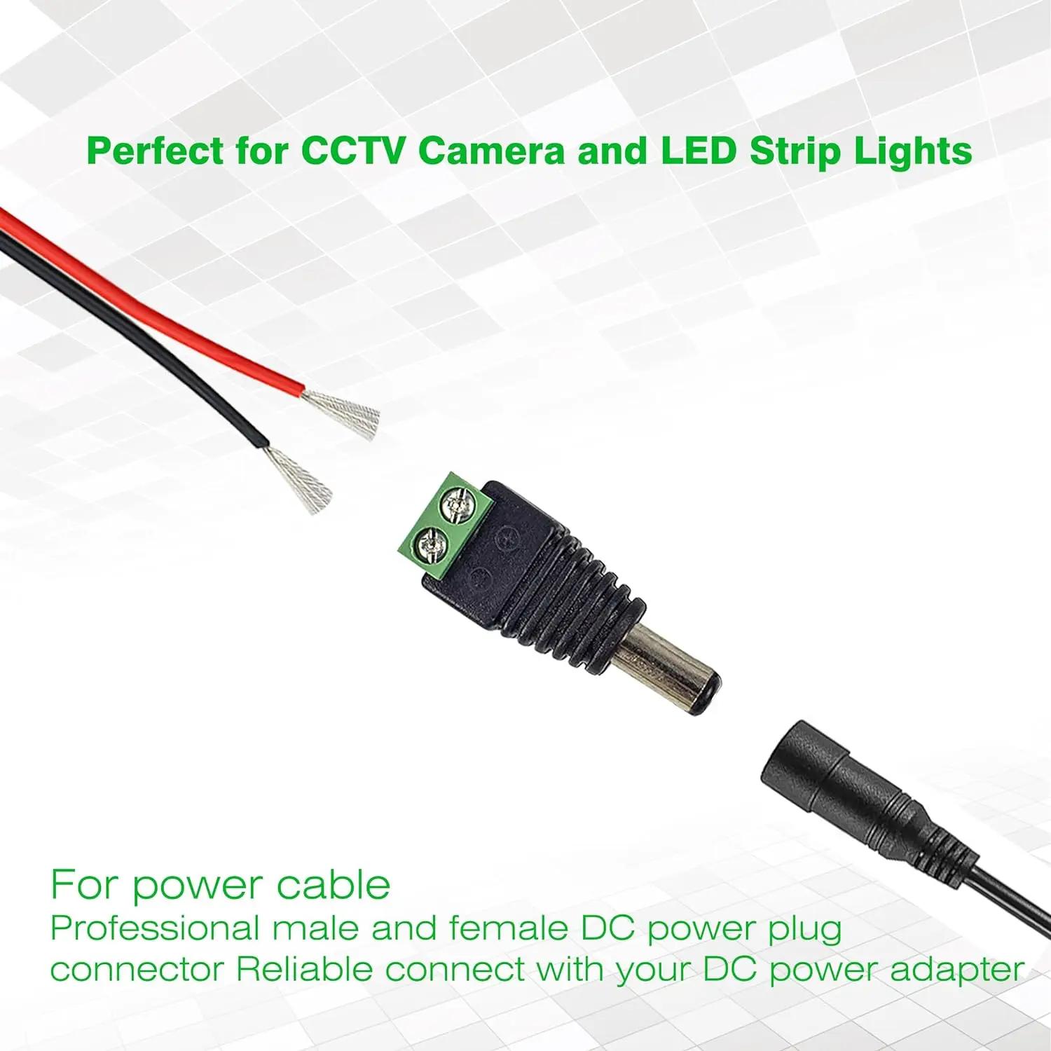 10/20/30 paires de connecteurs d'alimentation 12V DC, 5.5mm x 2.1mm, (10 x mâle + 10 x femelle), ada