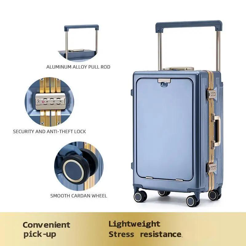 Boîte à bagages à ouverture avant pour femmes, valise de voyage 28 pouces, 24 pouces robuste et dura