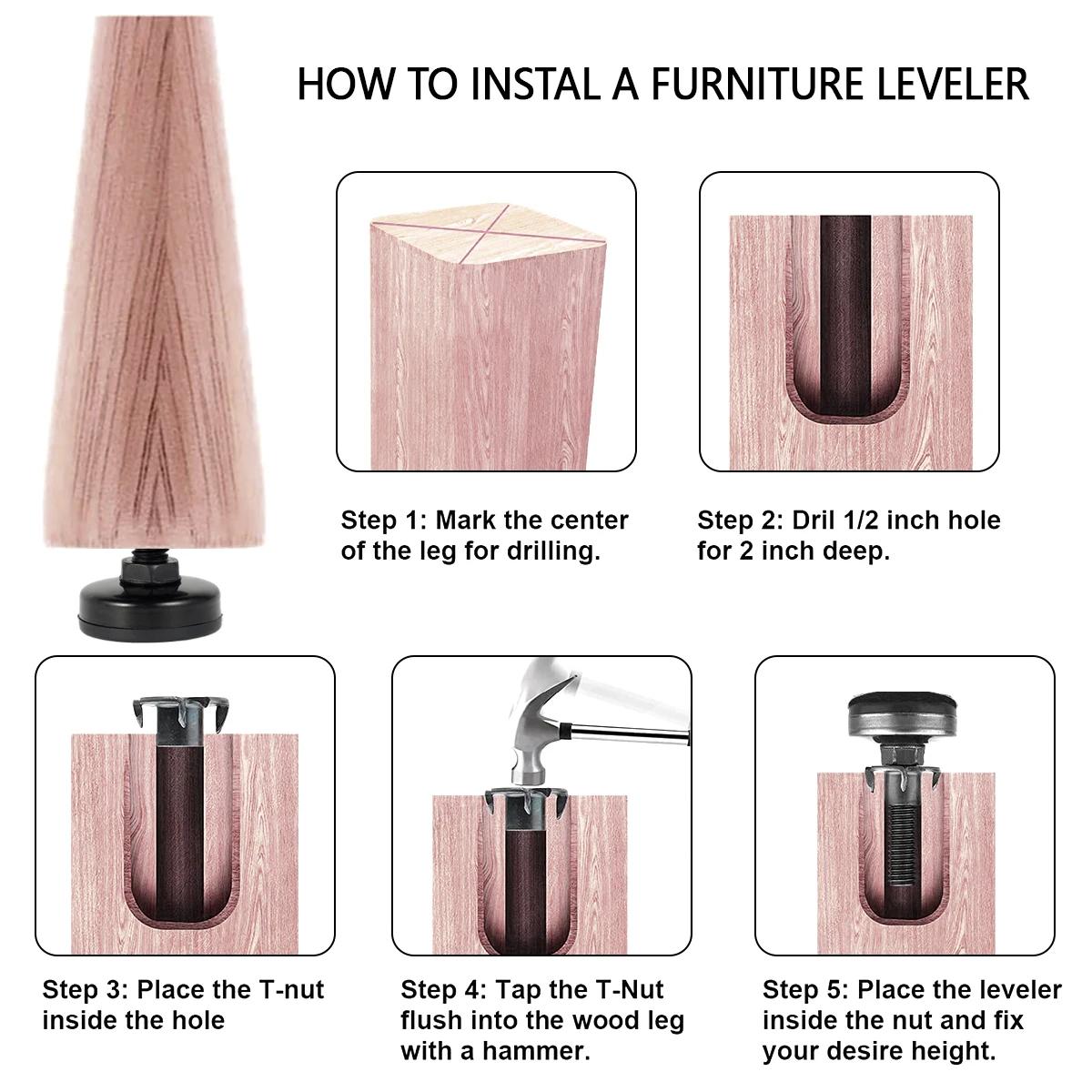 Meuble à boulons réglables pour pieds de chaise, protection au sol, Base de canapé, meuble de Table,