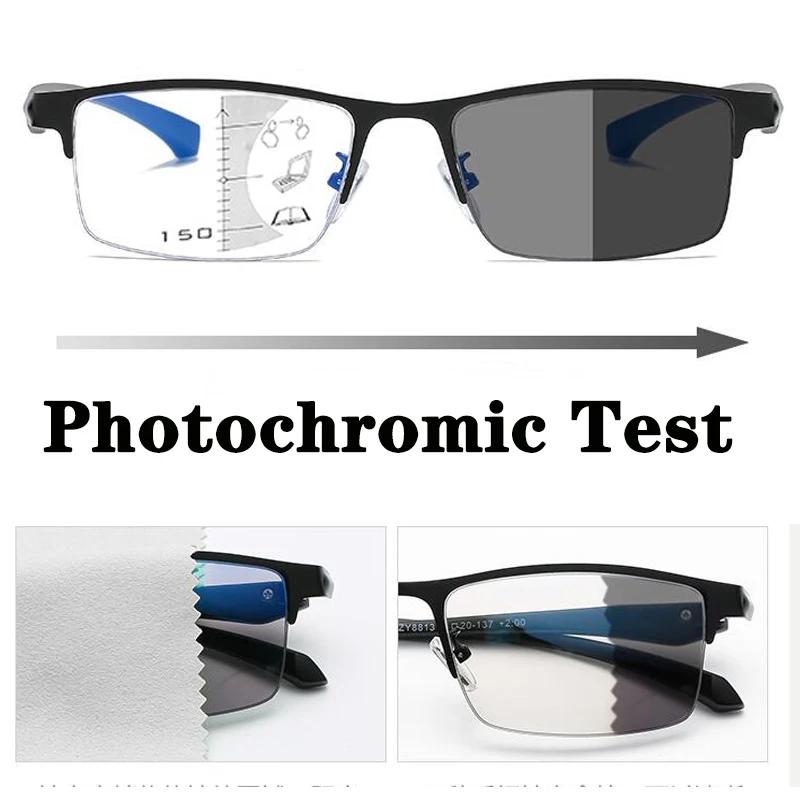 Hommes femmes affaires photochromique multifocale lunettes de lecture bureau Anti bleu RayClassic ca