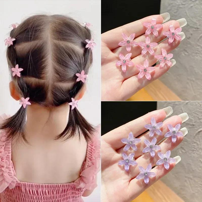Pince à cheveux tressée, 10 pièces/ensemble, petits boutons de fleurs, épingle à cheveux pour fille,
