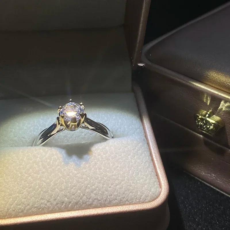 Bague en or pur 18 carats pour femmes, bagues Moissanite avec pierres précieuses naturelles, bijoux 
