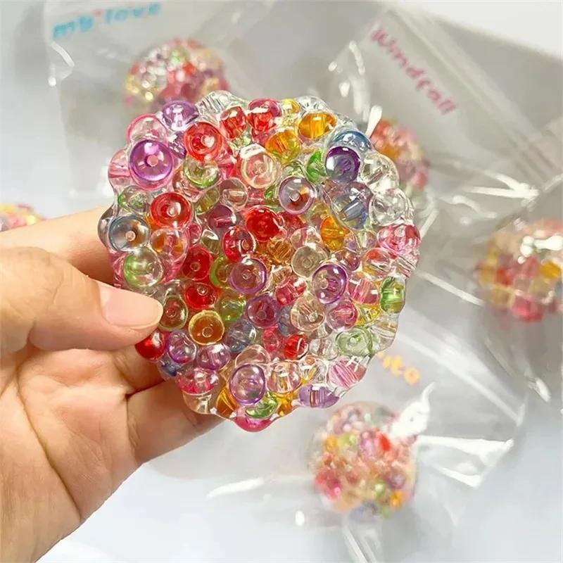 Balles Squishy en Perles de Glace - Jouet Anti-Stress Mochi Super Doux à Rebond Lent pour Soulager l