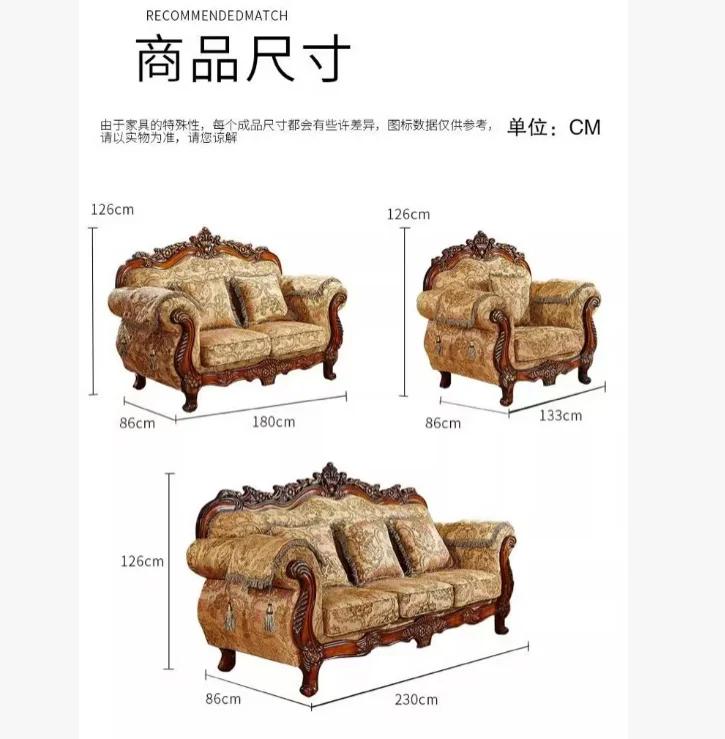 Canapé d'angle en velours de style classique européen, ensemble de meubles de salon de luxe avec ran