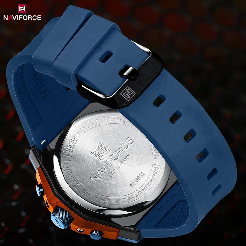NAVIFORCE haute qualité luxe Original hommes montre bracelet en Silicone étanche mâle Quartz montre-