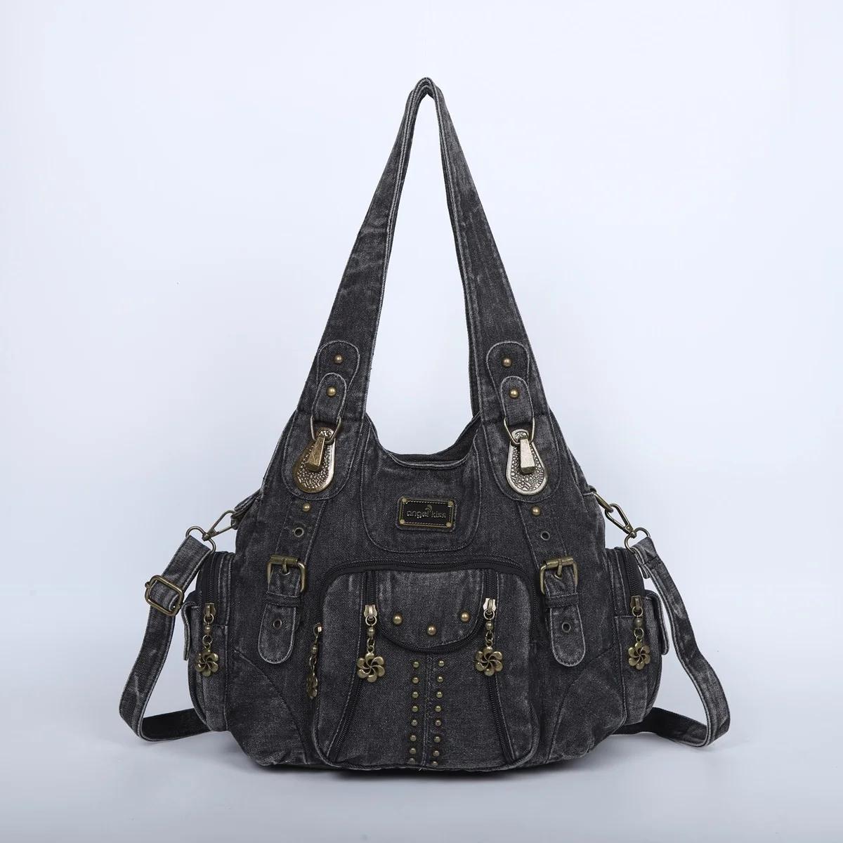 Sacs à main vintage pour femmes, sacs à bandoulière en cuir PU tendance, sacs à main de grande capac