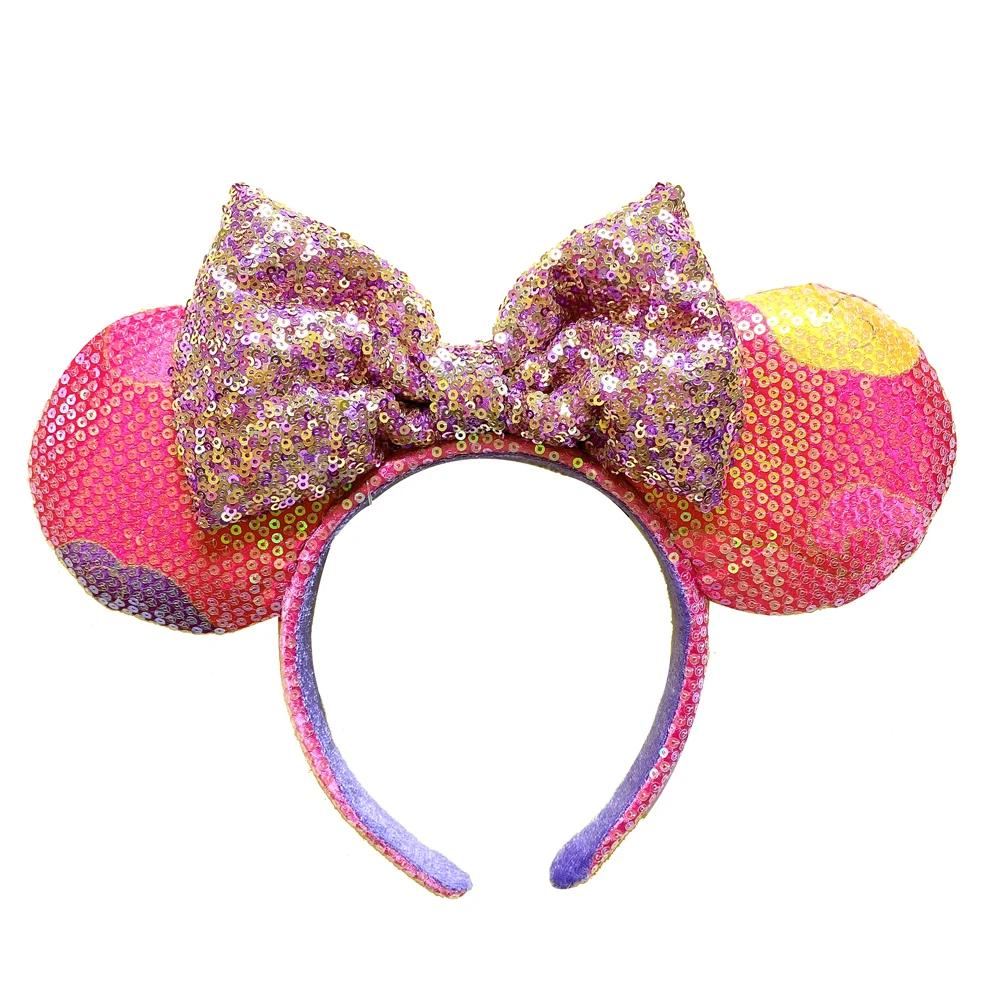 Bandeau d'oreille Disney Mickey Mouse, cerceau pour parc d'attractions, écailles de poisson, maille 