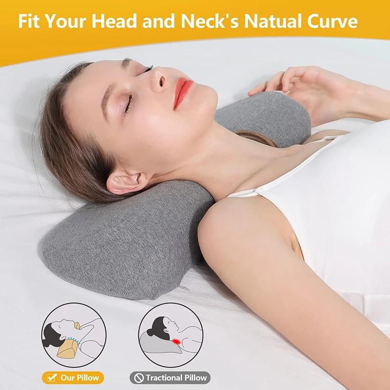 Oreiller cervical, oreiller de contour en mousse à mémoire de forme, oreillers de lit pour dormir la