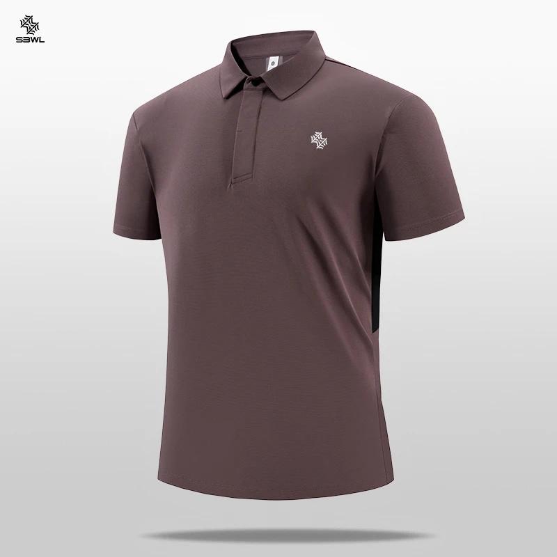 SBWL-Polo à manches courtes pour hommes, T-shirt de golf en plein air, Haut de sport équestre, 7 cou