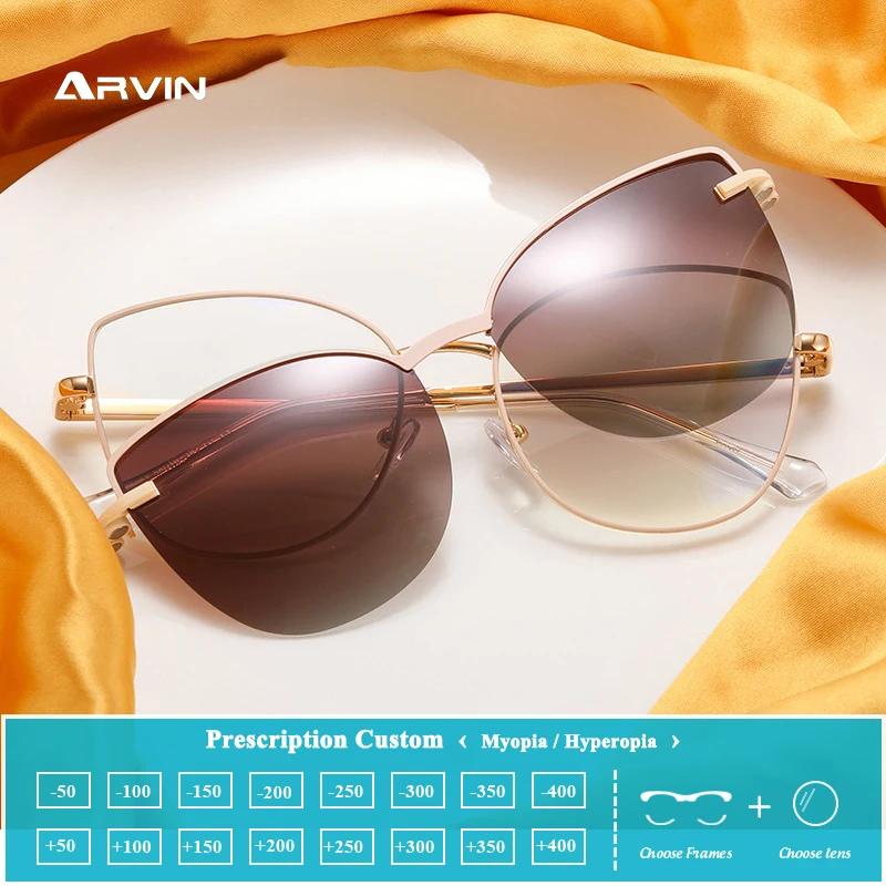 Cateye femmes pince magnétique lunettes de soleil polarisées lunettes de Prescription optique mode m