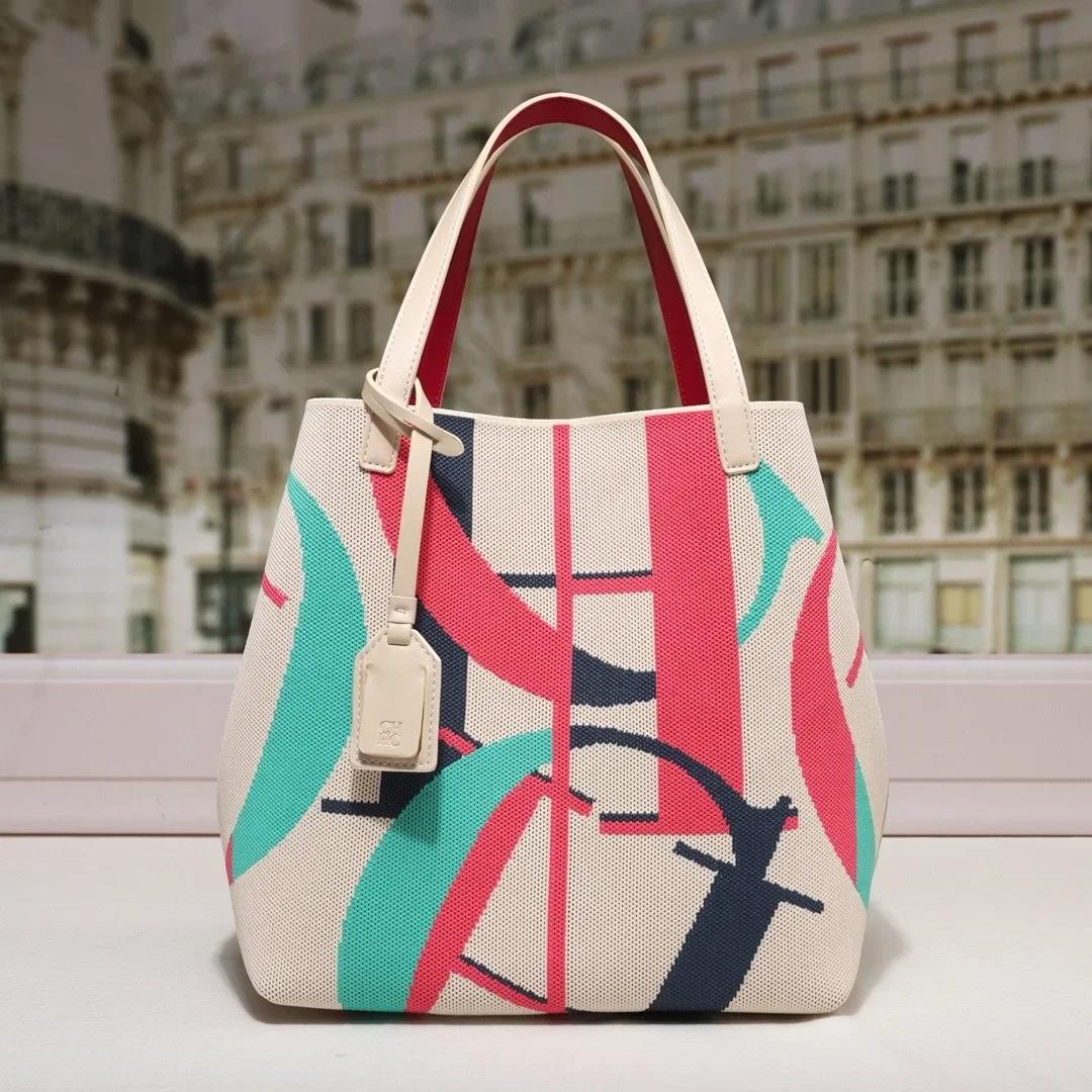 Sac à main pour femme avec imprimé lettre CH, tendance, polyvalent, grande capacité, sac bandoulière