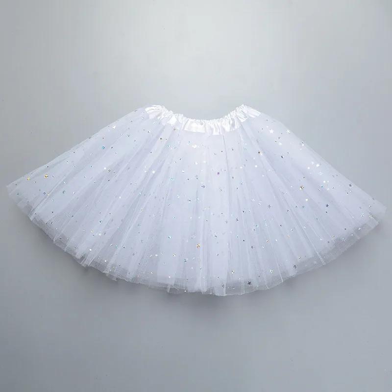 Jupe Tutu de danse à paillettes pour enfants, 3 couches de Tulle, en mousseline de soie, pour enfant