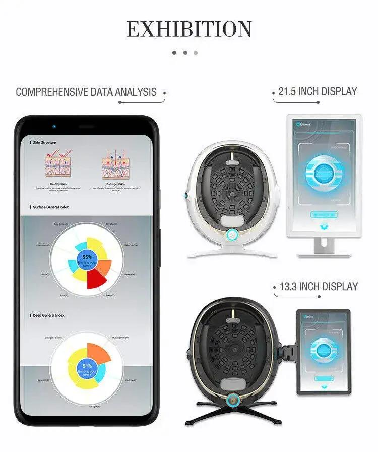 Analyseur de peau 3D : Scanner facial portable avec miroir magique - Testeur d'hydratation/graisse/t
