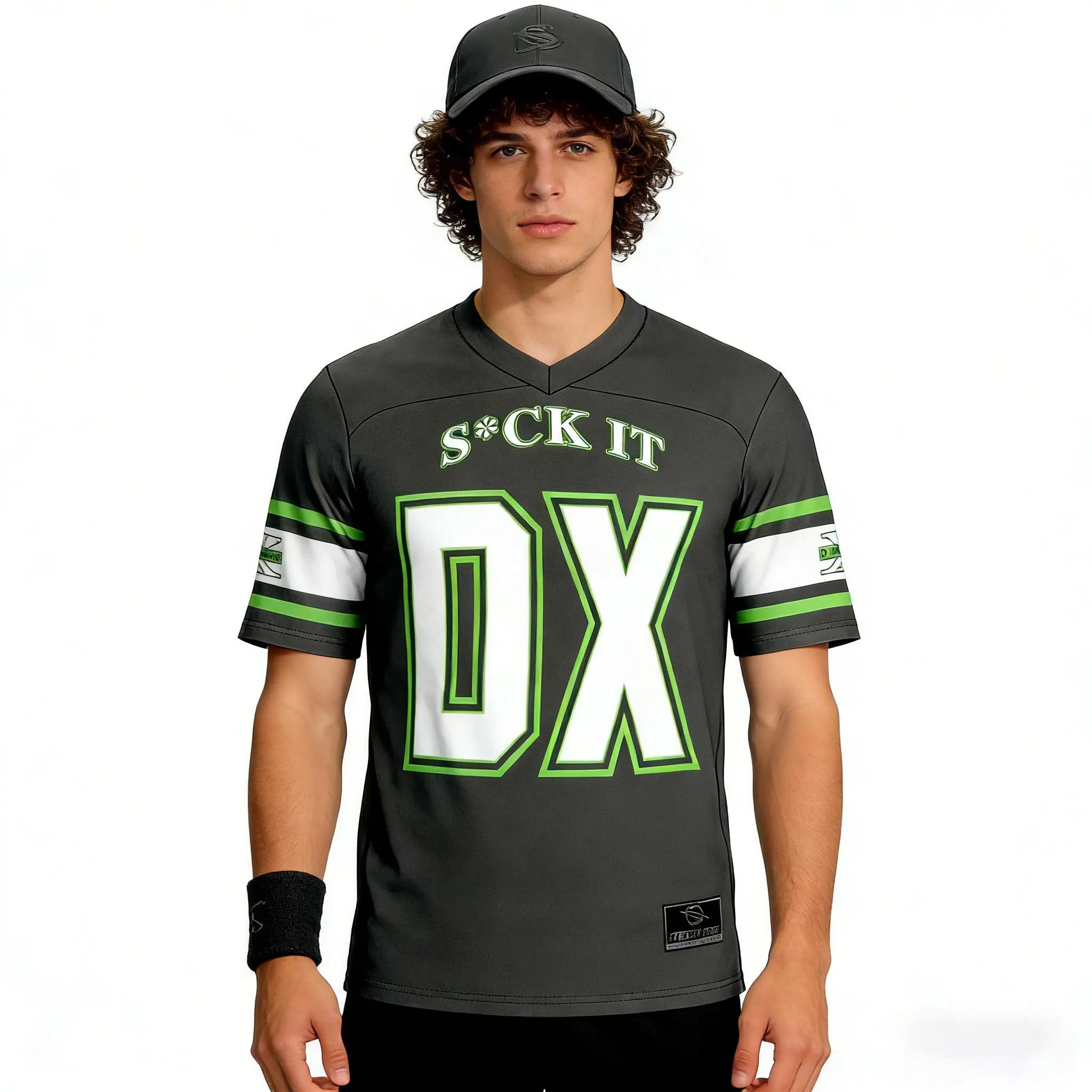 T-shirt de football noir pour hommes D-Generation X, mode classique, technologie sportive, adapté au
