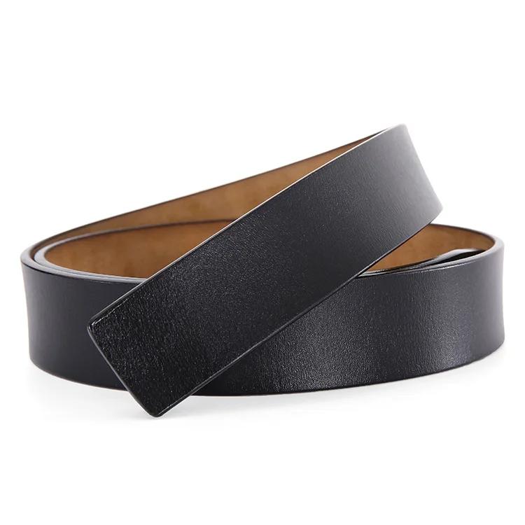 Ceinture en cuir de vache pour hommes sans boucle, sangle pure, ceinture sans tête, ceinture de tail