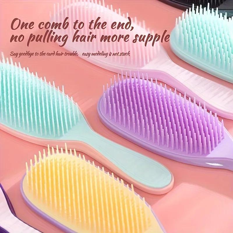Peigne démêlant antistatique doux pour Massage du cuir chevelu, brosse à cheveux non nouée, Anti-fri