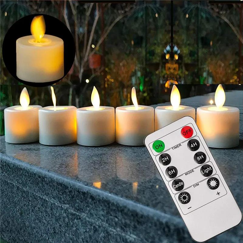 Mèche mobile sans flamme avec télécommande, fausse bougie électronique, LED, Noël réaliste, église, 